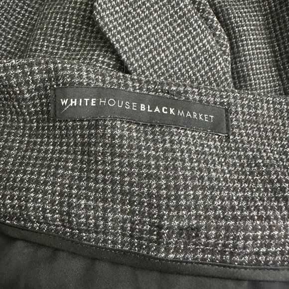 2/$30 White House Black Market The Boot Pants Micro Check Black w Ecru 0 #A0063 - Picture 5 of 9